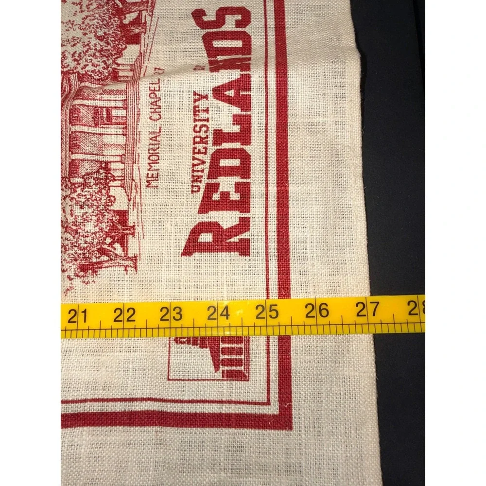 Vintage University of Redlands Linen Tea Towel Collegiate Souvenir California